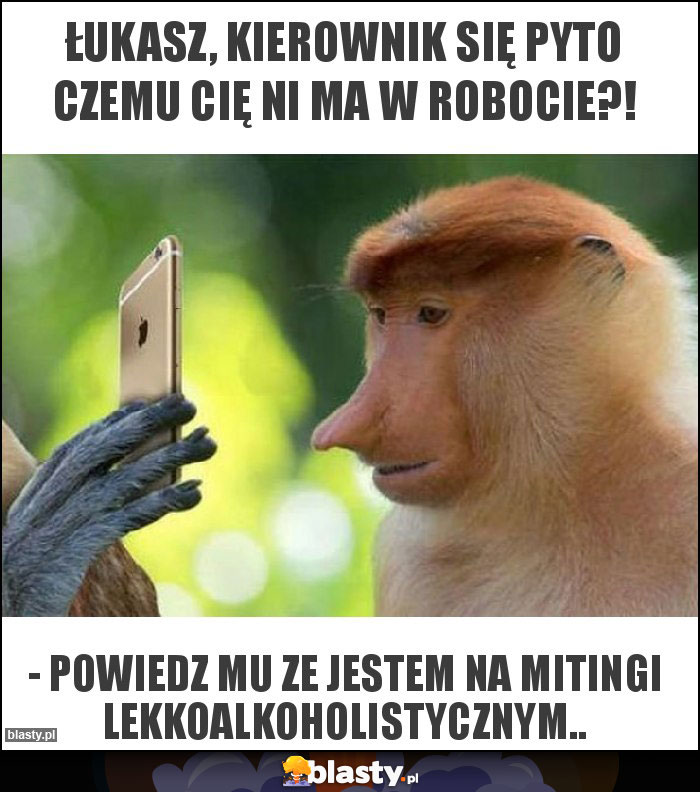 Łukasz, kierownik się pyto czemu Cię ni ma w robocie?! Łukasz, kierownik się pyto czemu Cię ni ma w robocie?!