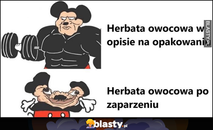 Herbata owocowa w opisie na opakowaniu vs herbata owocowa po zaparzeniu mszyka Miki