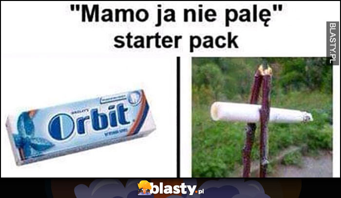 Mamo ja nie palę starter pack guma orbit papieros przez patyczki