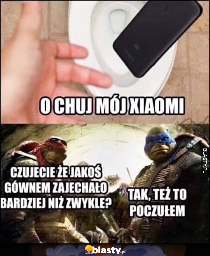 O nie mój Xiaomi wpadł do kibla, żółwie ninja w kanale czujecie że jakoś gównem zajechało bardziej niż zwykle?