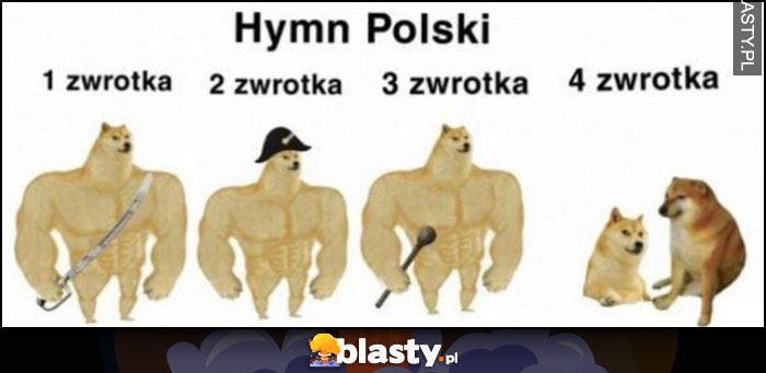 Hymn Polski 1, 2, 3, 4 zwrotka pieseł doge