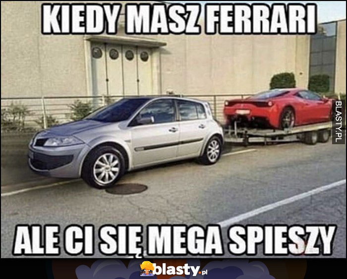 Kiedy masz Ferrari ale Ci się mega śpieszy laweta Renault Megane