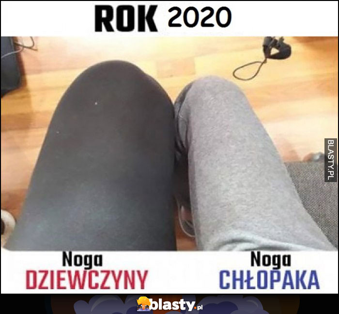 Rok 2020 noga dziewczyny vs noga chłopaka porównanie