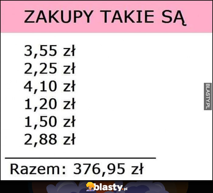 Zakupy takie są: drobne kwoty składają się w wielką kwotę łączną