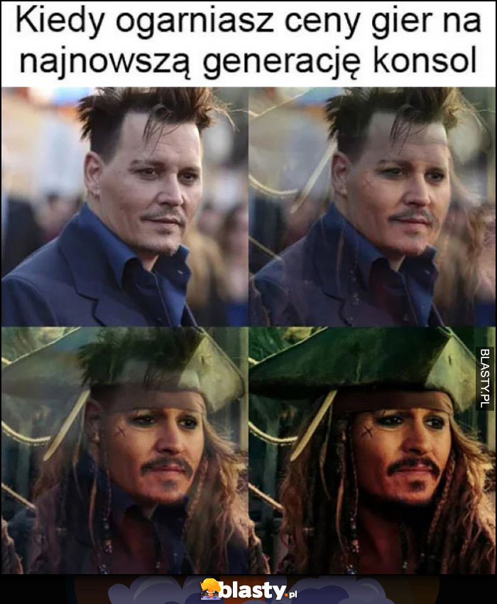 Johnny Depp kiedy ogarniasz ceny gier na najnowszą generację konsol Jack Sparrow piraci z karaibów