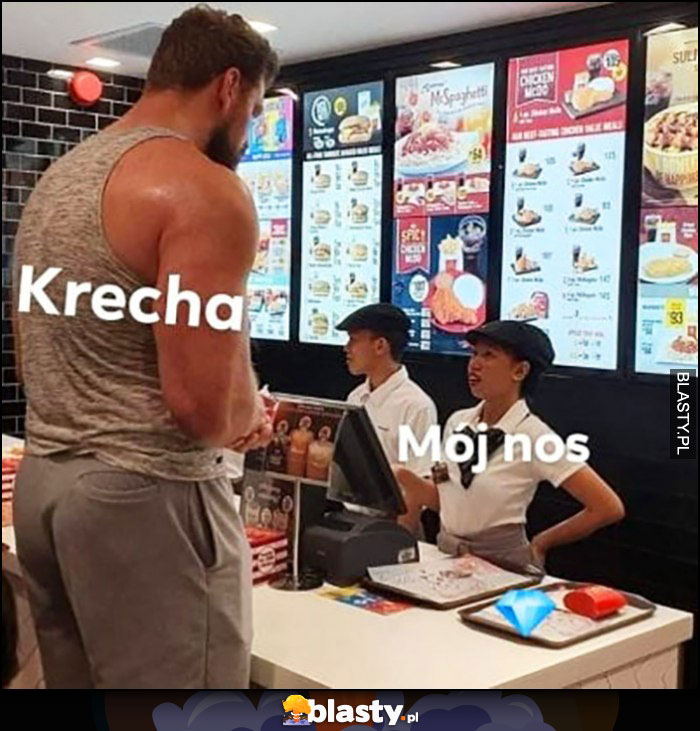 Krecha vs mój nos wielki gość w mcdonalds zamawia rozmiar