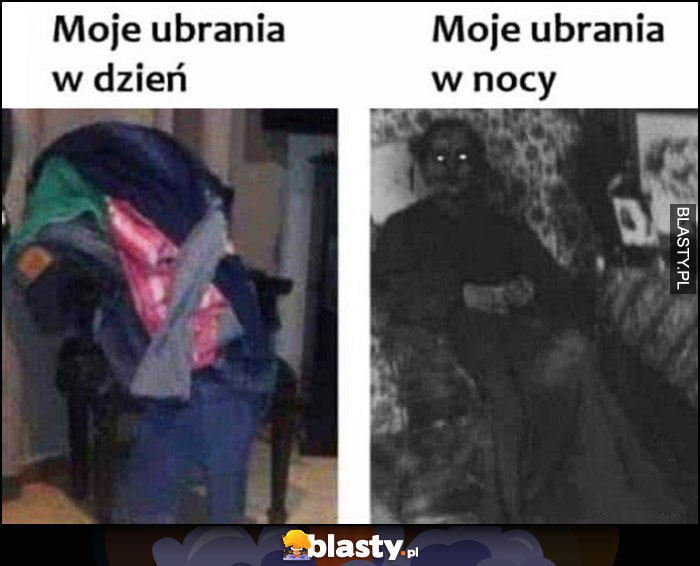 Moje ubrania w dzień vs moje ubrania w nocy potwór na krześle