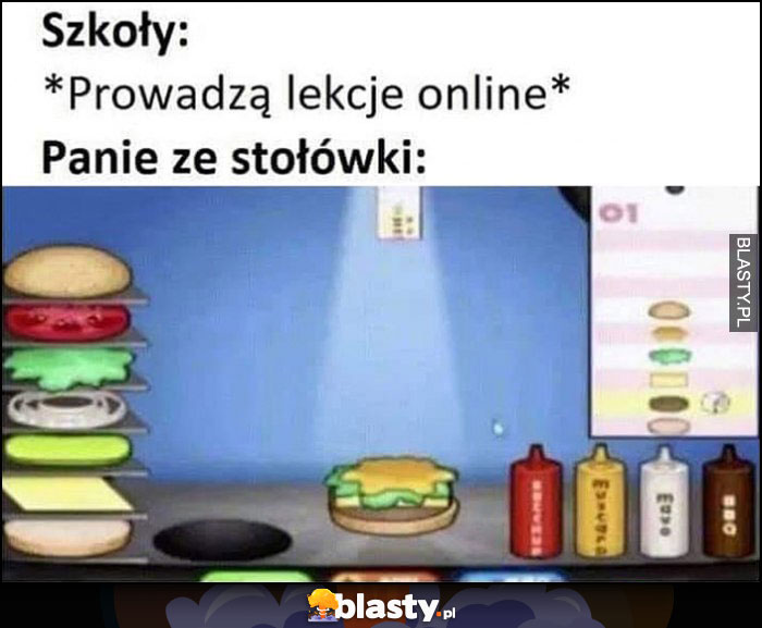 Szkoły: prowadzą lekcje online, panie ze stołówki: robią jedzenie w grze