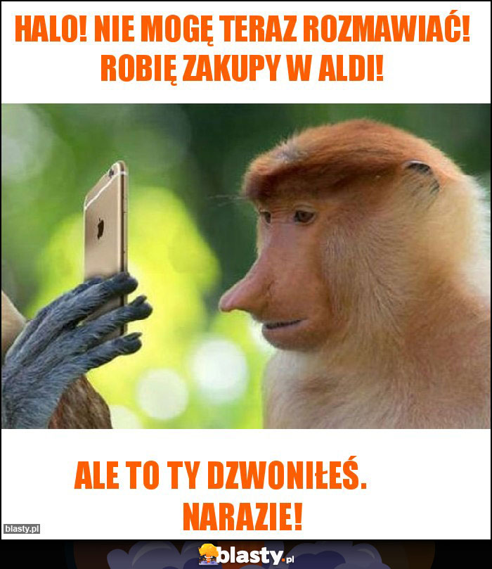Halo! Nie mogę teraz rozmawiać! Robię zakupy w ALDI! Halo! Nie mogę teraz rozmawiać! Robię zakupy w ALDI!