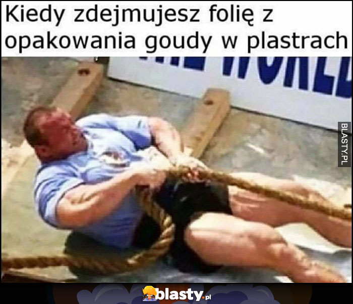 Pudzian kiedy zdejmujesz folię z opakowania goudy w plastrach