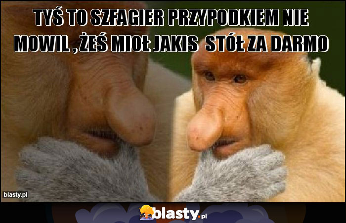 Tyś to szfagier przypodkiem nie mowil , żeś mioł jakis stół za darmo Tyś to szfagier przypodkiem nie mowil , żeś mioł jakis stół za darmo