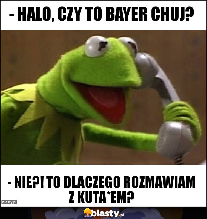- Halo, czy to bayer chuj? - Halo, czy to bayer chuj?