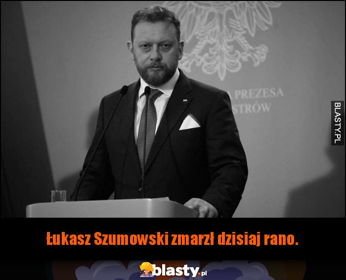 Łukasz Szumowski zmarzł dzisiaj rano. Łukasz Szumowski zmarzł dzisiaj rano.