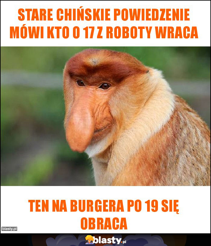Stare chińskie powiedzenie mówi kto o 17 z roboty wraca Stare chińskie powiedzenie mówi kto o 17 z roboty wraca