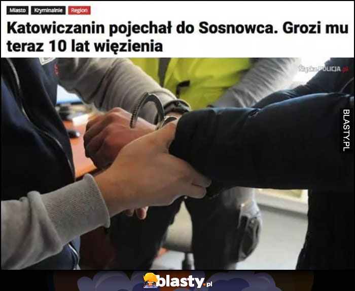 Katowiczanin pojechał do Sosnowca, grozi mu teraz 10 lat więzienia