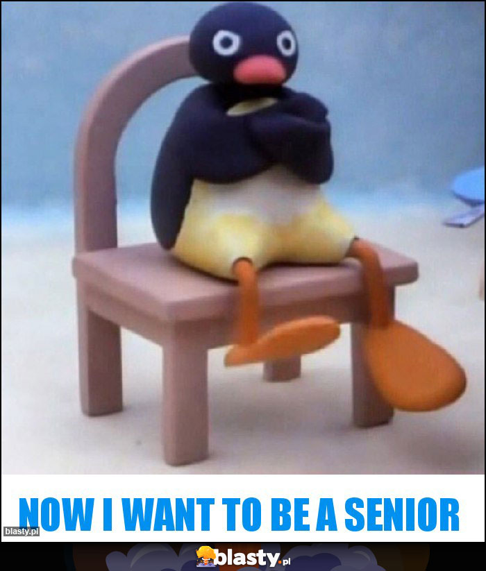 Now I want to be a Senior Now I want to be a Senior