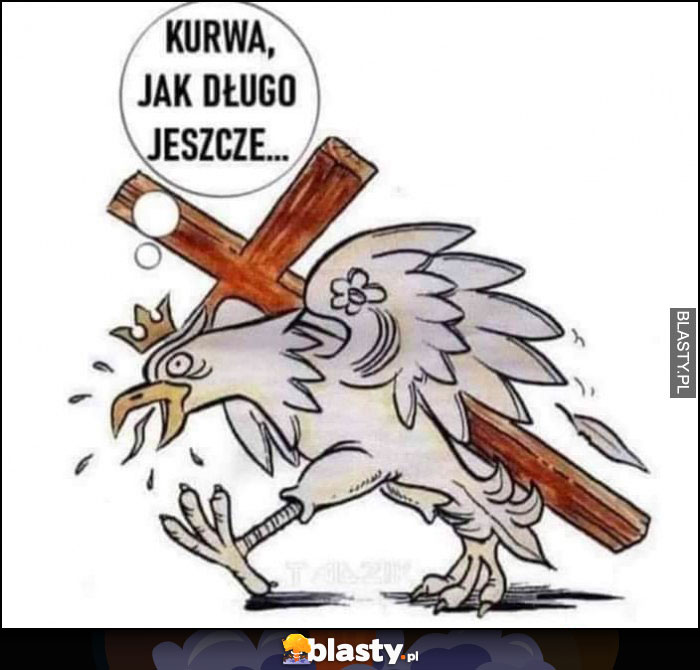 Kurna jak długo jeszcze orzełek polska niesie krzyż na plecach