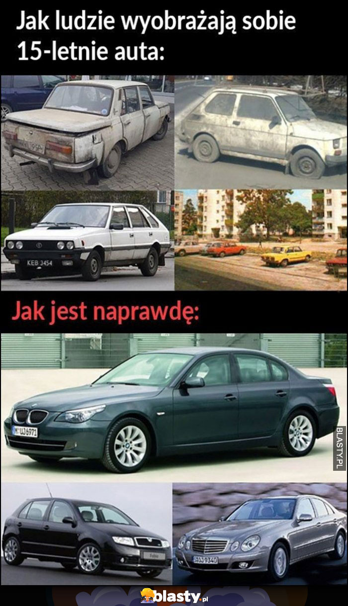 Jak ludzie wyobrażają sobie 15-letnie auta vs jak jest naprawdę