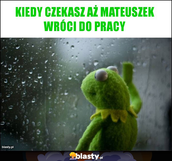 Kiedy czekasz aż Mateuszek wróci do pracy Kiedy czekasz aż Mateuszek wróci do pracy