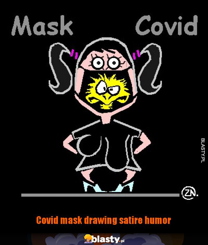 Covid mask drawing satire humor