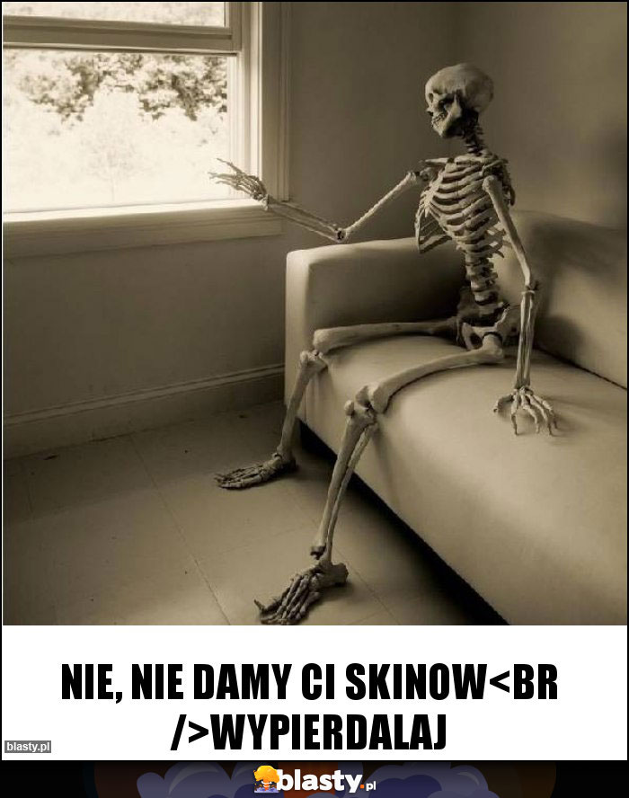 Nie, nie damy ci skinow
Wypierdalaj Nie, nie damy ci skinow
Wypierdalaj