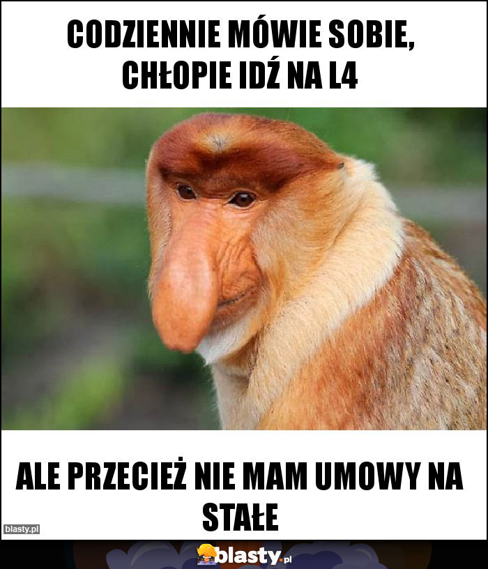 CODZIENNIE MÓWIE SOBIE, CHŁOPIE IDŹ NA L4 CODZIENNIE MÓWIE SOBIE, CHŁOPIE IDŹ NA L4
