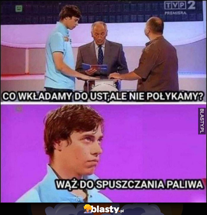 Familiada: co wkładamy do ust, ale nie połykamy? Wąż do spuszczania paliwa