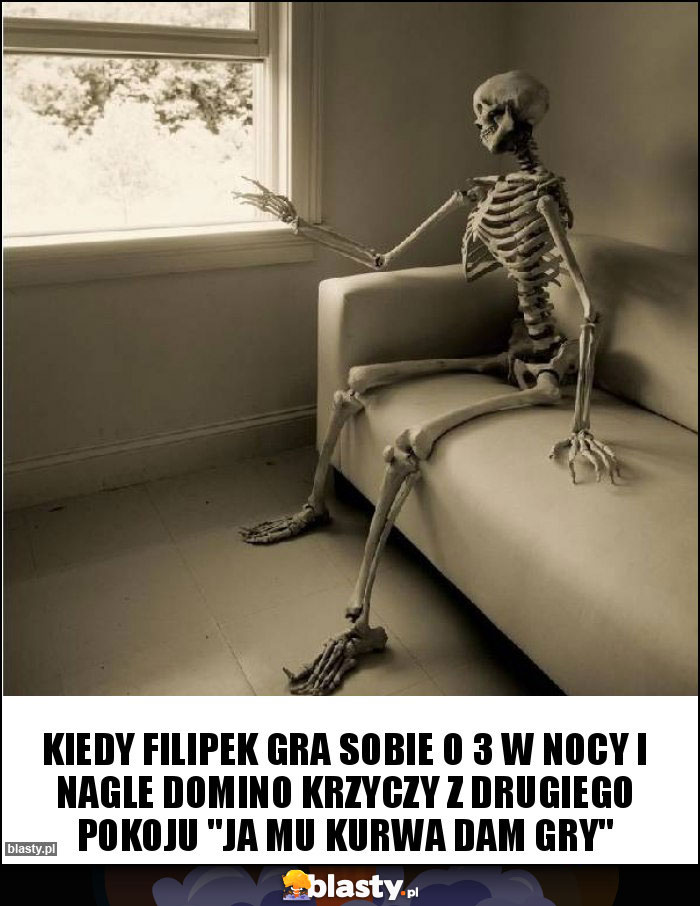 Kiedy filipek gra sobie o 3 w nocy i nagle domino krzyczy z drugiego pokoju Kiedy filipek gra sobie o 3 w nocy i nagle domino krzyczy z drugiego pokoju