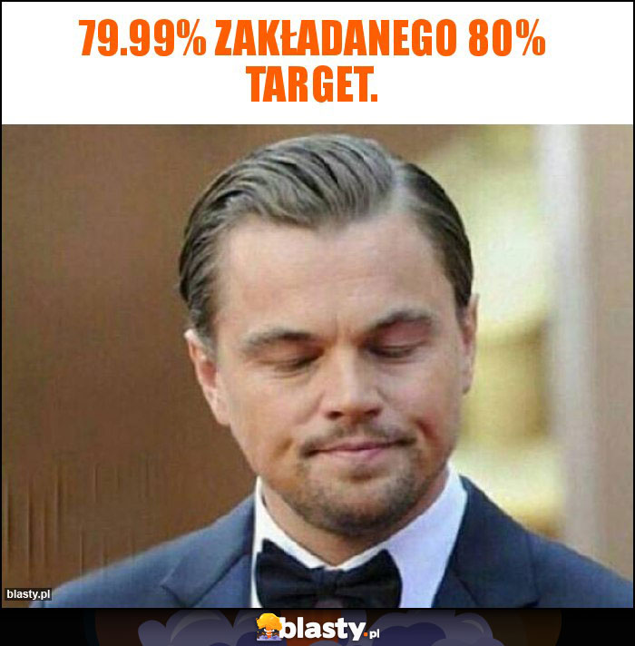 79.99% zakładanego 80% target.