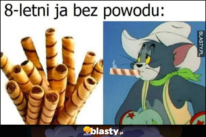 8-letni ja bez powodu rurki z kremem udaję że to papiers Tom i Jerry