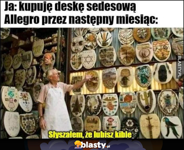 Ja: kupuję deskę sedesową, Allegro przez następny miesiąc: słyszałem, że lubisz kible