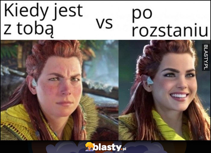 Ona kiedy jest z tobą w związku vs po rozstaniu porównanie Aloy Horizon forbidden west