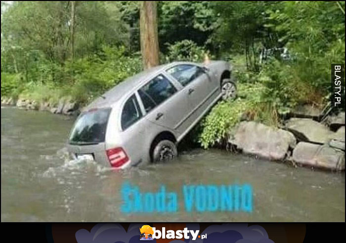 Skoda Vodnik wodnik wpadła do rzeki