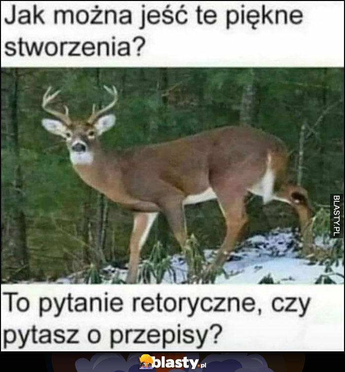 Jak można jeść te piękne stworzenia jelenie sarny, to pytanie retoryczne czy pytasz o przepisy?