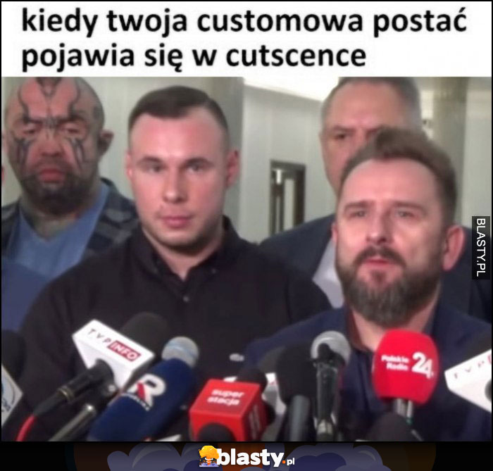 Kiedy Twoja customowa postać pojawia się w cutscence Różal Różalski konferencja