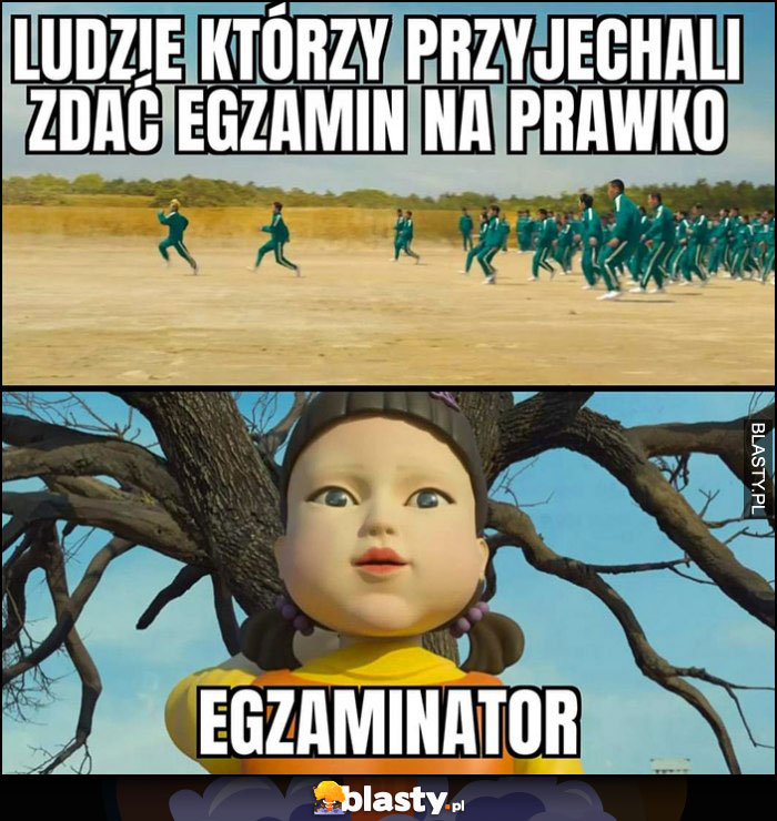 Squid game ludzie którzy przyjechali zdać egzamin na prawko vs egzaminator