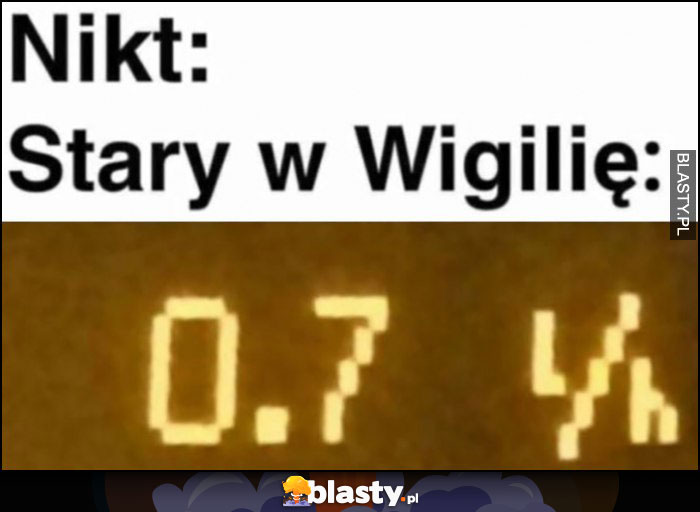 Nikt: stary w wigilię 0,7 litra na godzinę spalanie