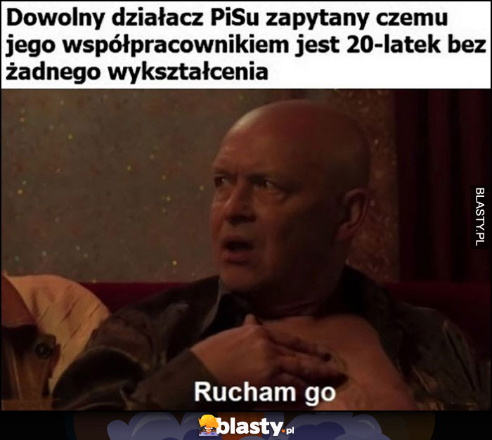 Dario ślepnąc od świateł działacz pisu zapytany czemu jego współpracownikiem jest 20-latek bez wykształcenia: rucham go