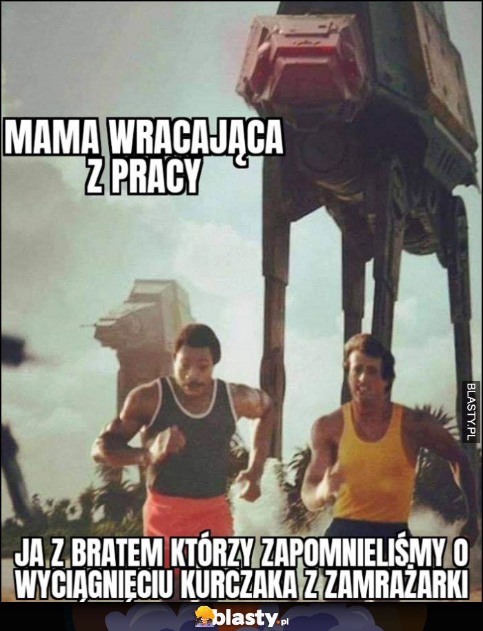 Mama wracająca z pracy vs ja z bratem którzy zapomnieliśmy o wyciągnięciu kurczaka z zamrażarki