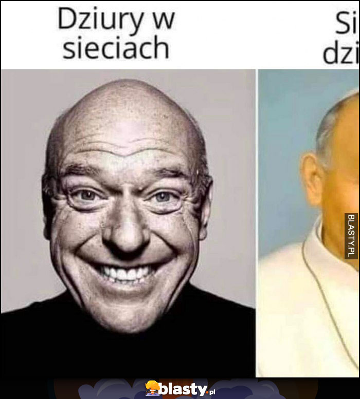 Dziury w sieciach papież Jan Paweł II czarny humor cenzopapa