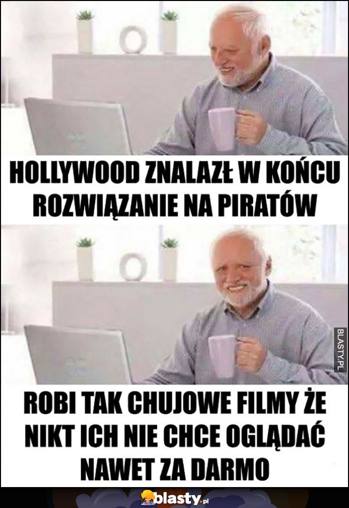 Hollywood znalazł rozwiązanie na piratów, robi tak kijowe filmy że nikt nie chce ich oglądać nawet za darmo Dziwny pan ze stocka