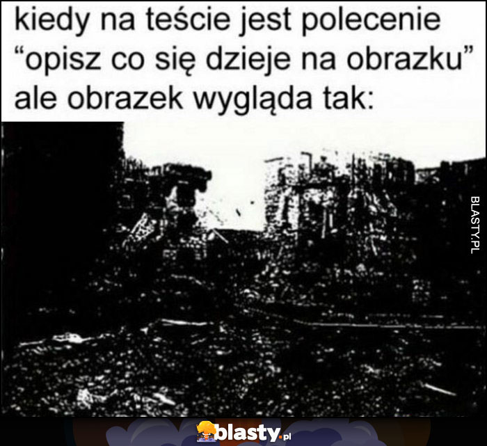 Kiedy na teście jest polecenie 