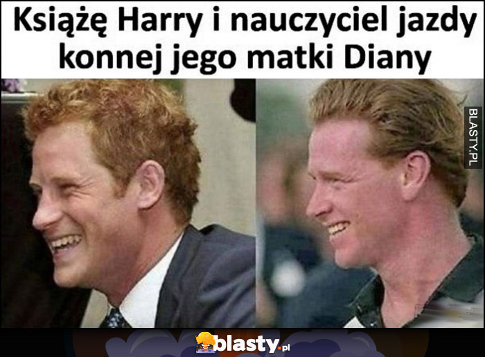 Książe Harry i nauczyciel jazdy konnej jego matki Diany podobni podobieństwo prawdziwy ojciec