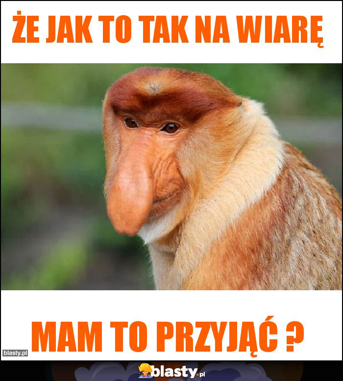 Że jak to tak na wiarę Że jak to tak na wiarę