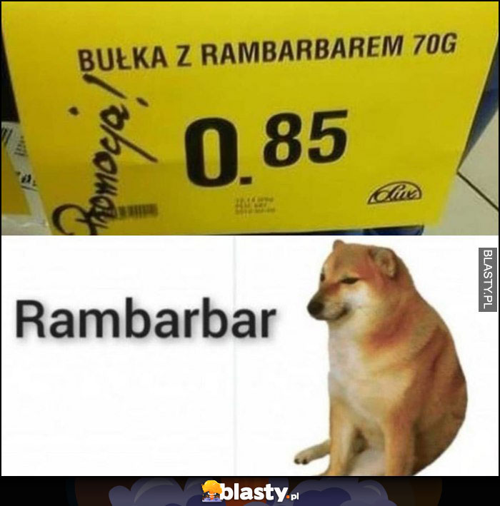 Bułka z rabarbarem rambarmarem doge cheems