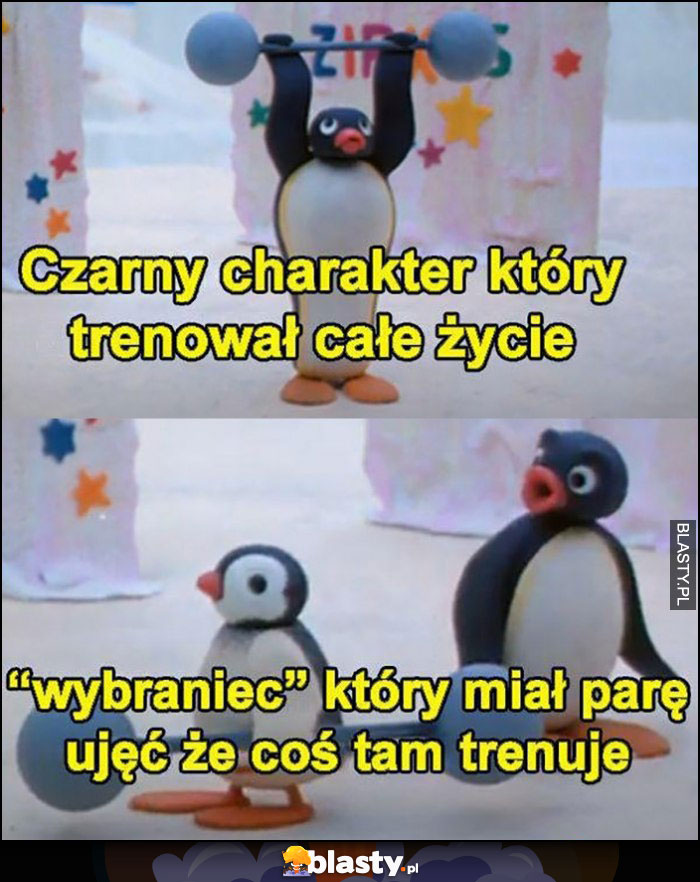 Czarny charakter, który trenował całe życie vs wybraniec, który miał parę ujęć że coś tam trenuje pingwin pingwinek pingwiny