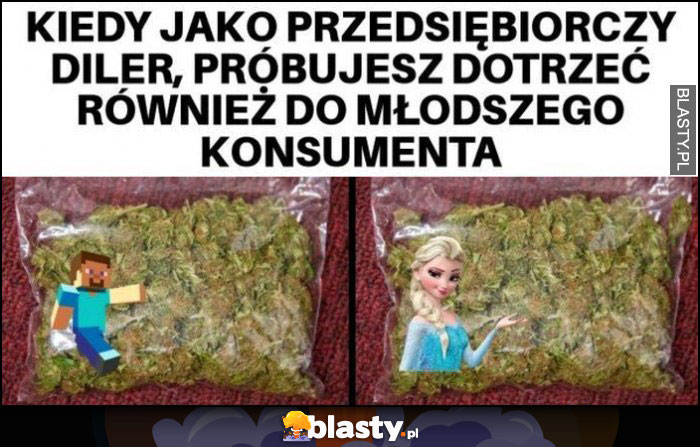 Kiedy jako przedsiębiorczy diler próbujesz dotrzeć również do młodszego konsumenta trawa marihuana Minecraft Elsa