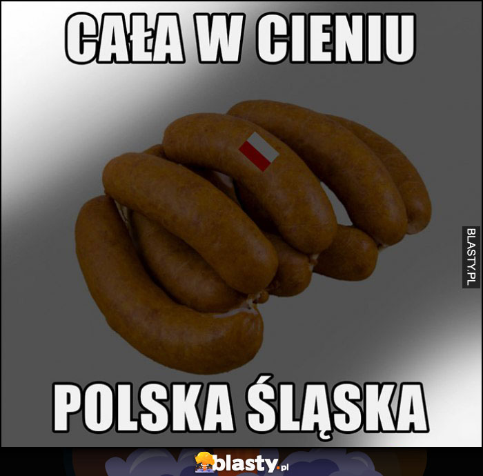 Cała w cieniu polska śląska kiełbasa dosłownie