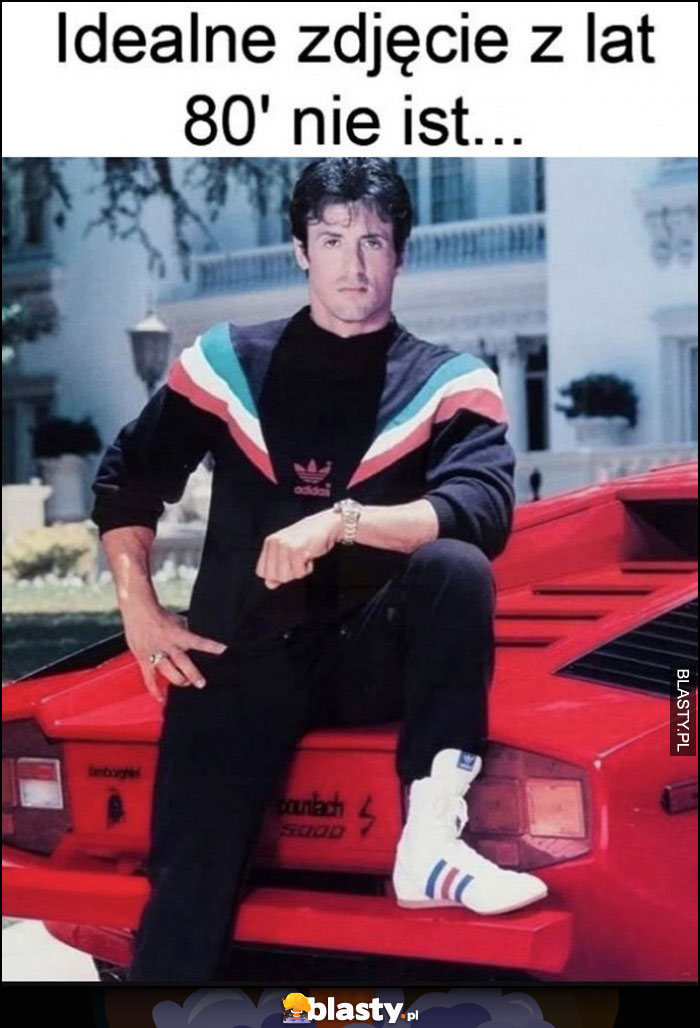 Idealne zdjęcie z lat 80' nie istnieje Stallone na Lamborghini Countach