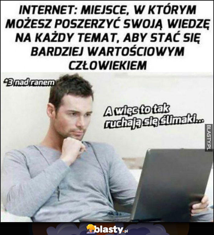 Internet: miejsce w którym możesz poszerzyć wiedzę, tymczasem ja o 3 nad ranem: a więc to tak ruchają się ślimaki